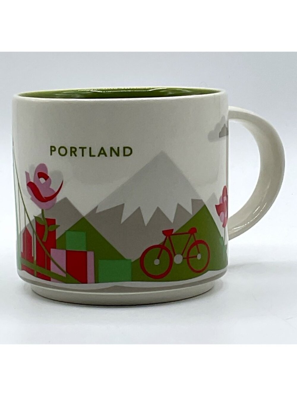 Starbucks You Are Here Collection Portland Ceramic Mug White Green 2016